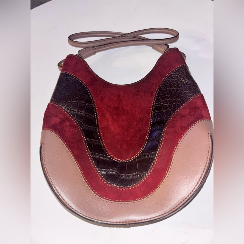 A. TESTONI WOMENS LEATHER BAG MADE ITALY Genuine Leather Shoulder Bag